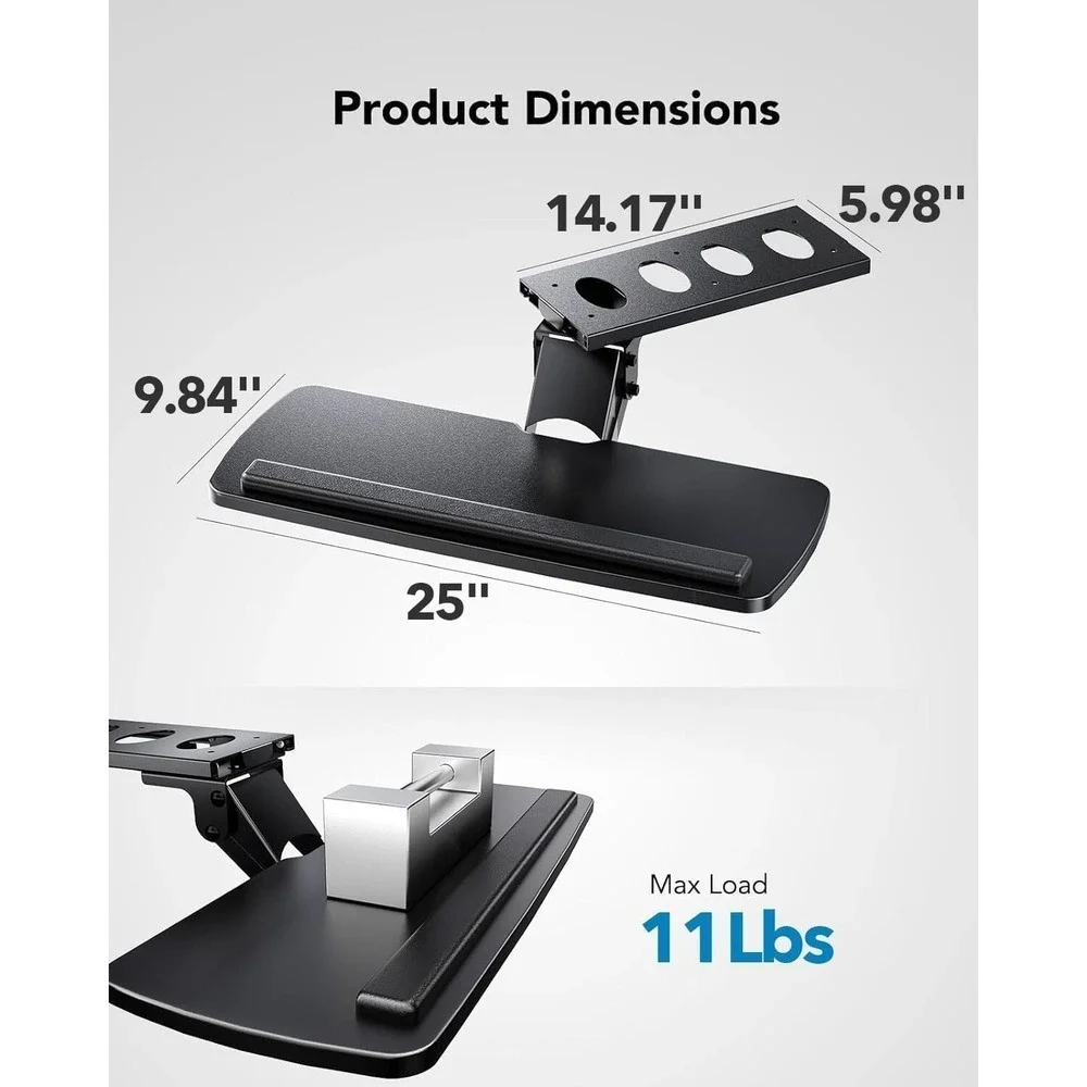 Huanuo Keyboard Tray Under Desk 360 Adjustable Ergonomic Sliding 25